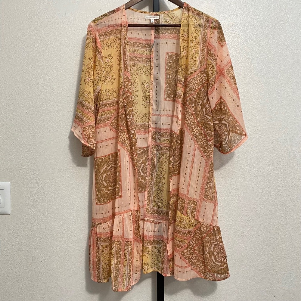 Whimsical Patchwork Boho Duster Cardigan M Festival Cottagecore Indie